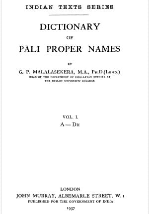 Dictionary of Pāli Proper Name, Volume 1 (Billing and Sons., Ltd, Guildford and Esher, London, 1937) - G. P. Malalasekera, 1177 trang | Atabook.com